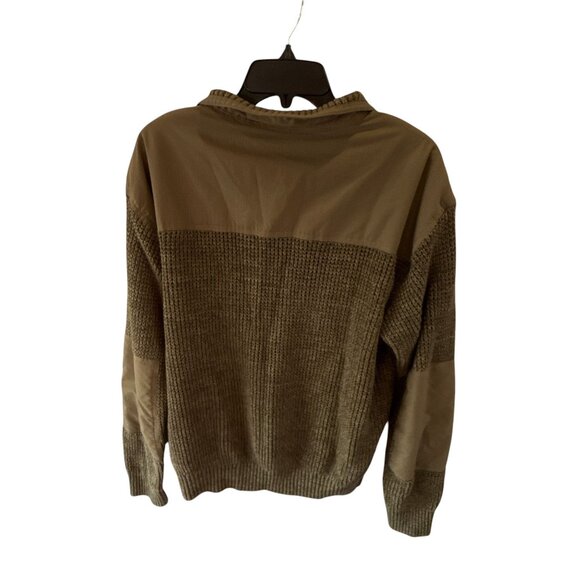 Bass Outdoor Quarter Zip Sweater Mens Large Knit Pullover Olive Green Warm - Picture 3 of 6